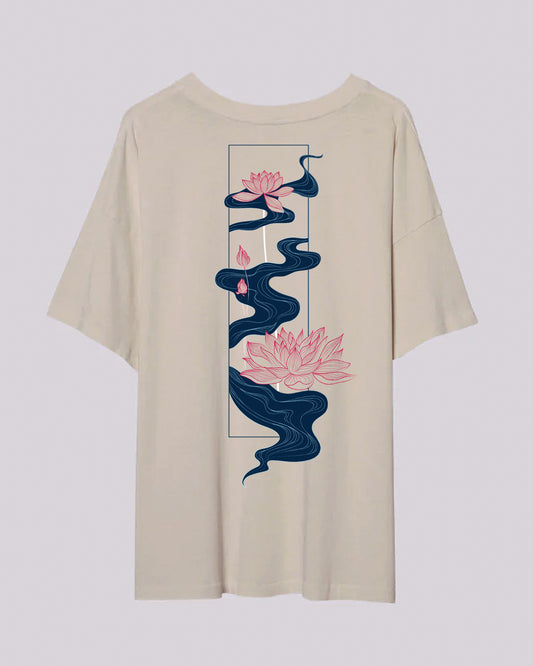 Water Lily | Oversized Tee | Undyed Cotton (Cream)