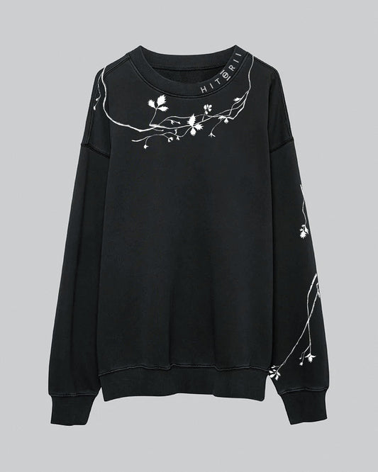 Entangled Fragaria | Crewneck | Black x White