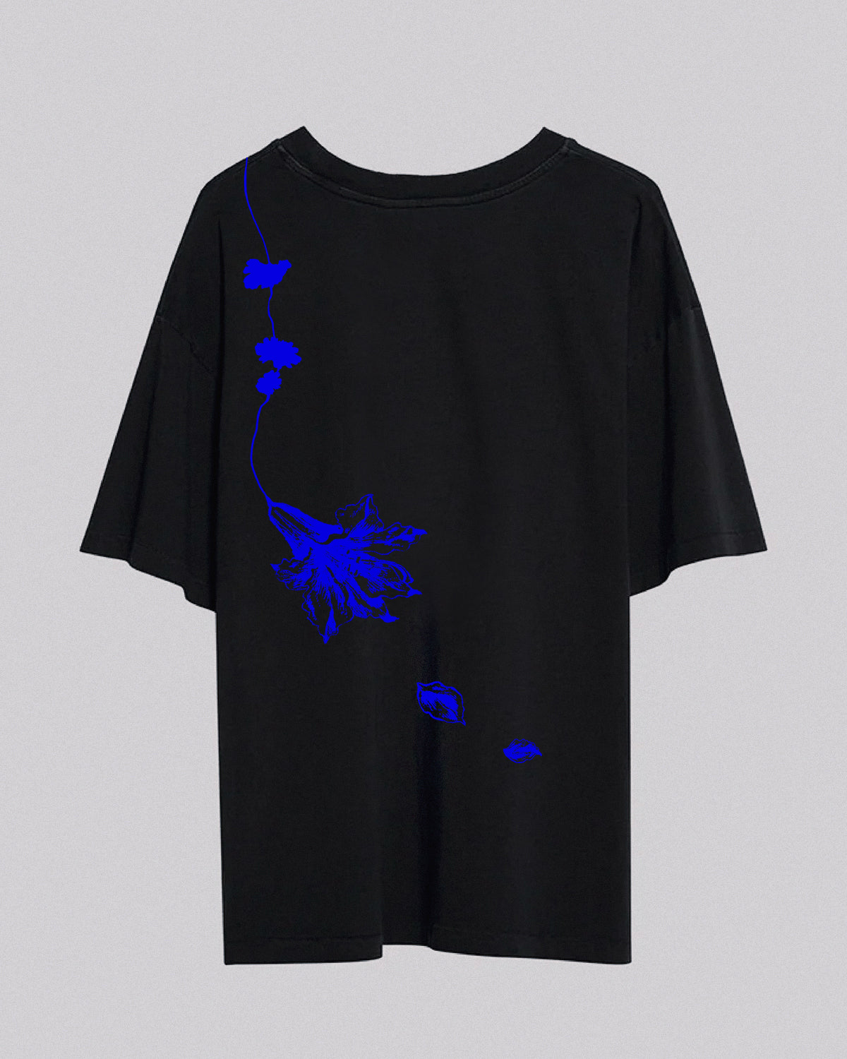 Wilting Lily | Oversized Tee | Black + Blue