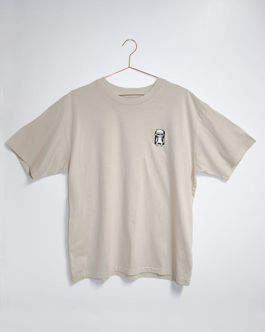 Hitorii Crashpad Mao Oversized Tee /// Off-White /// Embroidered Mao