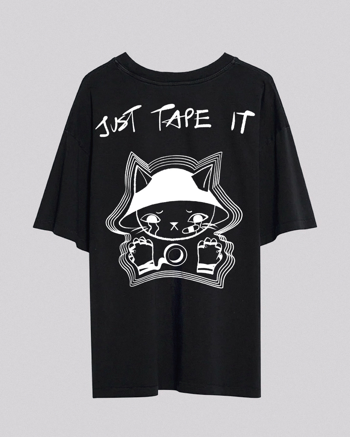 Just Tape It | Oversized Tee | Vintage Black