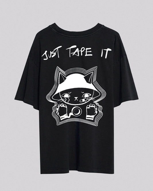 Just Tape It | Oversized Tee | Vintage Black