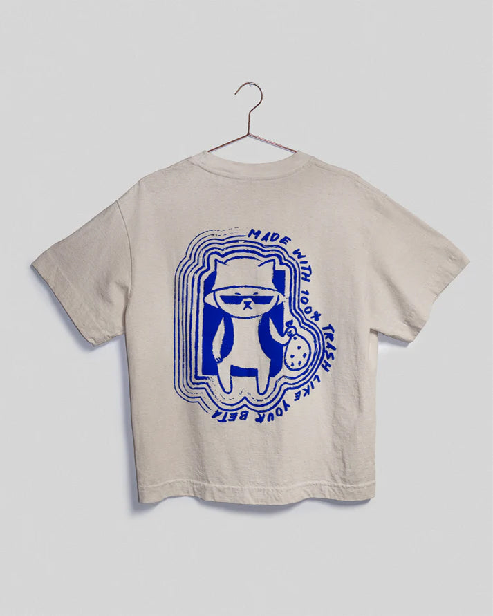Hitorii Trash Tee 2.0 | Boxy Tee | Gray + Blue
