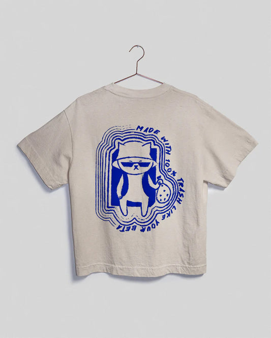 Hitorii Trash Tee 2.0 | Boxy Tee | Gray + Blue