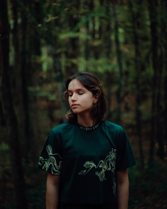 Oriane Collab | Crop Tee | Forest Green