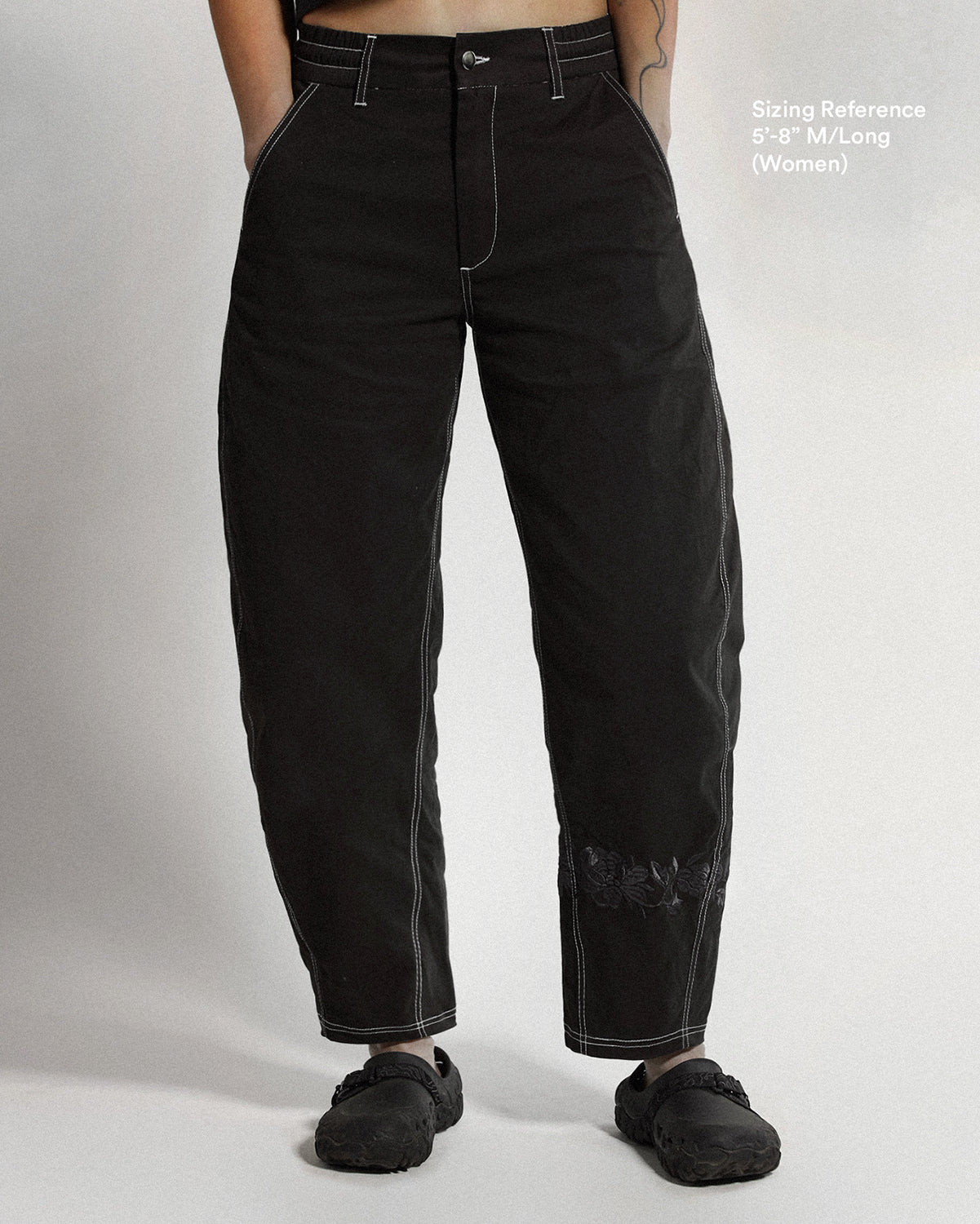 Barrel Pants | Khaki | Peonies