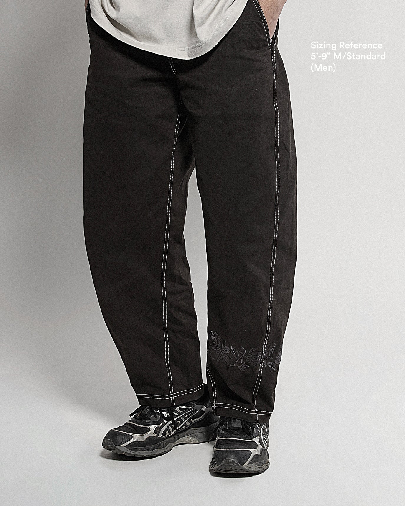 Barrel Pants | Khaki | Peonies