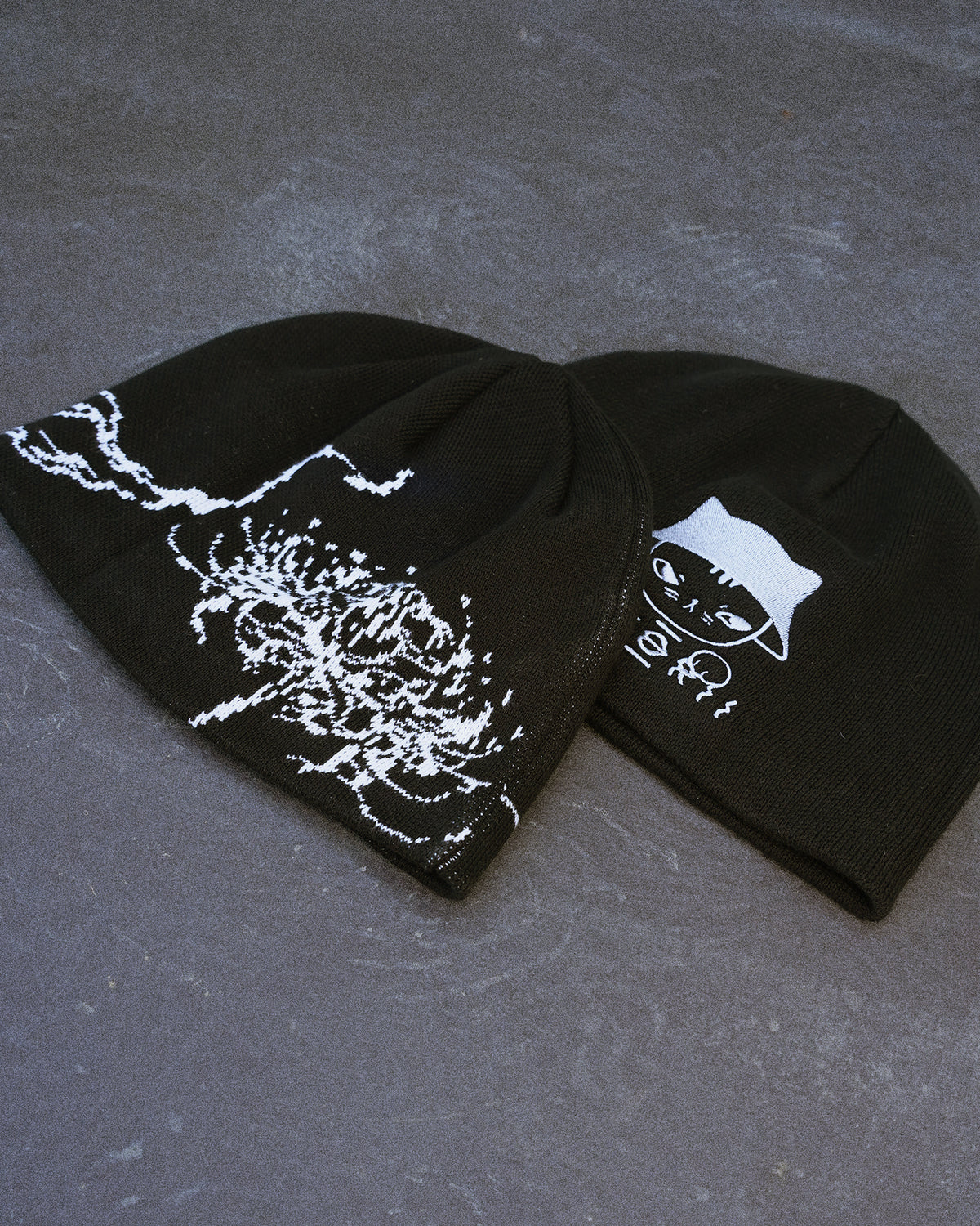 Cotton Beanie | Spider Lily | Black