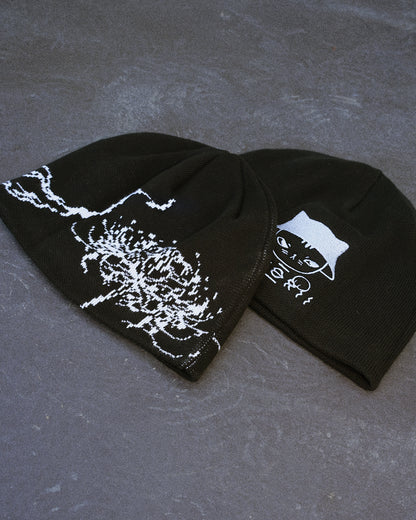 Cotton Beanie | Spider Lily | Black