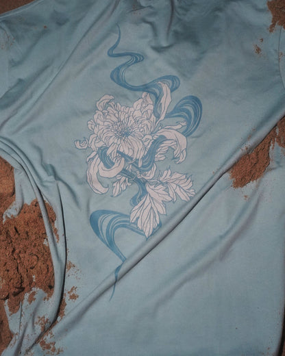 Kiku (Chrysanthemum) | Oversized Tee | Sky Blue