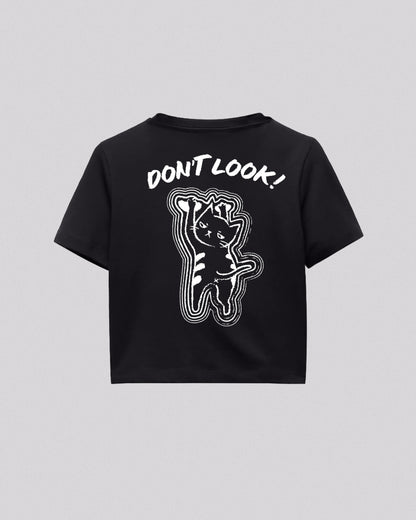 Don't Look | Crop Tee | Charcoal