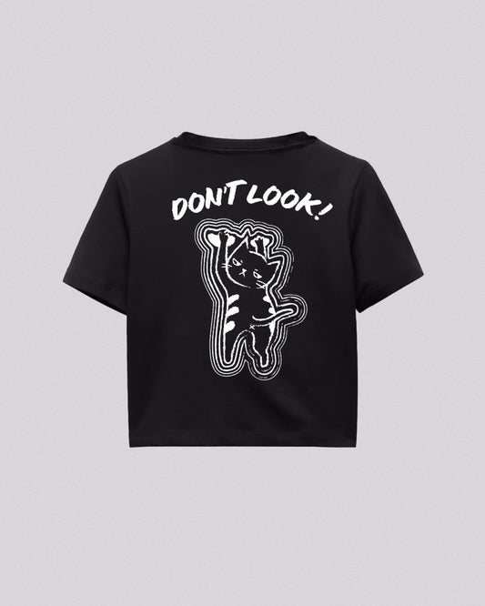Don't Look | Crop Tee | Charcoal