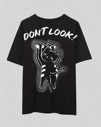 PRE-ORDER | Don't Look | Oversized Tee | Black + White