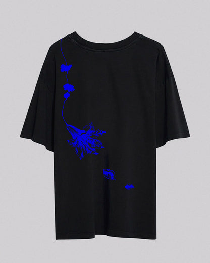 PRE-ORDER | Wilting Lily | Oversized Tee | Black + Blue