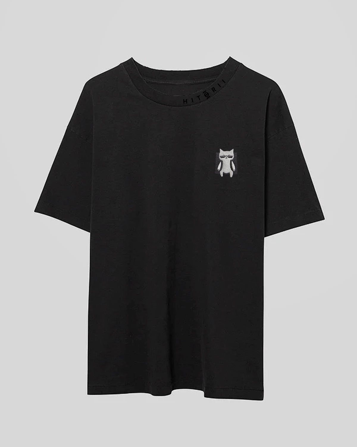 Embroidered Mao /// Oversized Tee /// Black