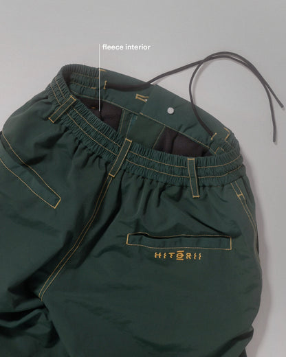 Fleece Shell Pants | Forest Green | Peonies