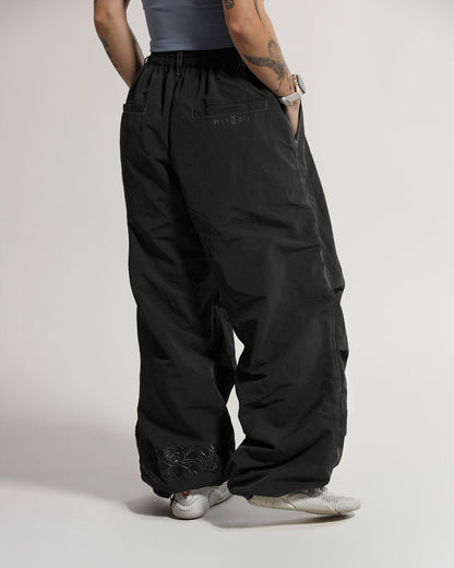 Fleece Shell Pants | Black | Peonies