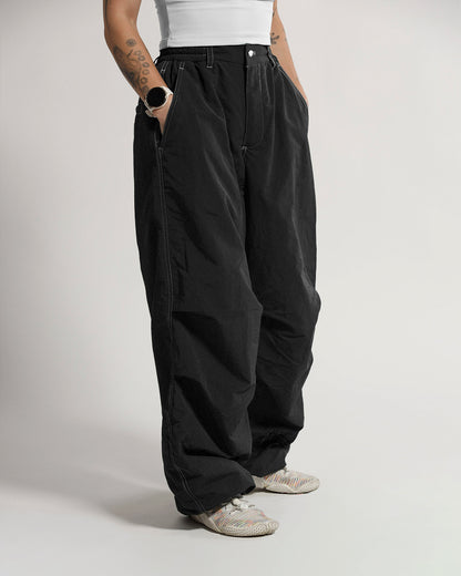 Fleece Shell Pants | Black | Peonies