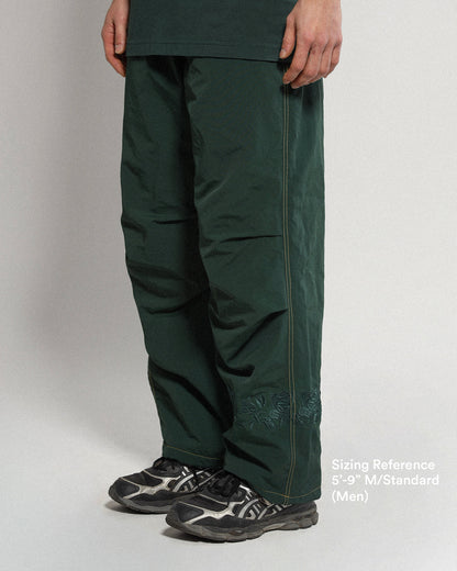 Fleece Shell Pants | Forest Green | Peonies