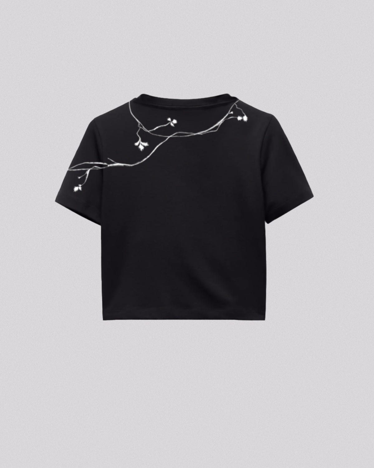 Entangled Fragaria | Crop Tee | Charcoal