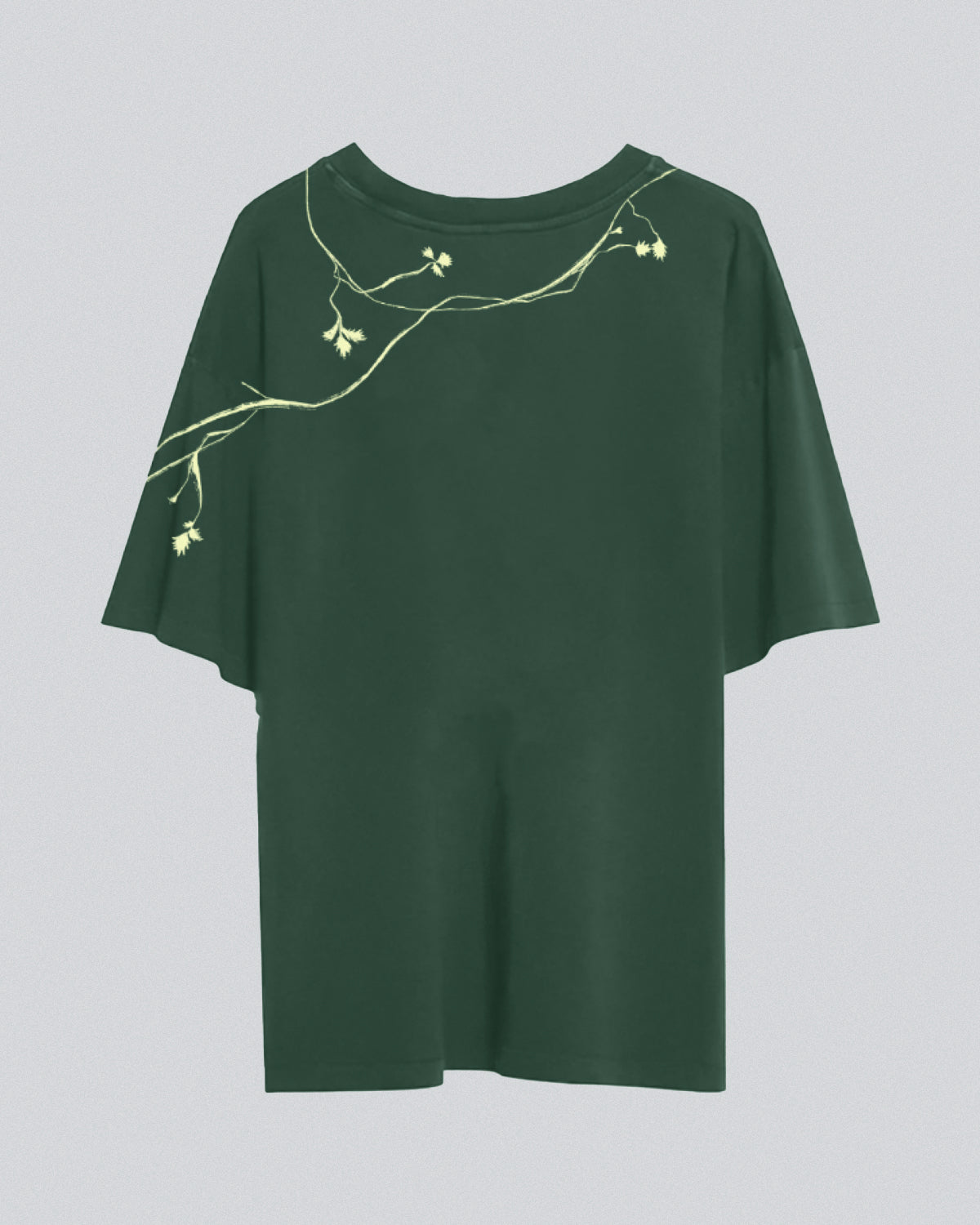 Entangled Fragaria | Oversized Tee | Forest Green