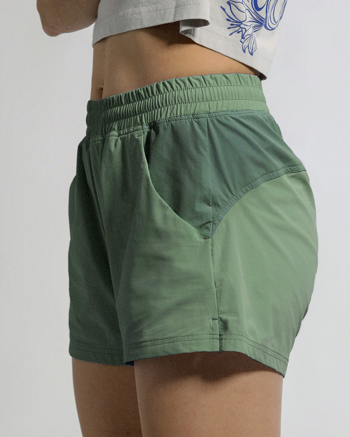 Comp Shorts | 3" & 6" Sage Green | Peonies