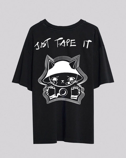Just Tape It | Oversized Tee | Vintage Black – Hitorii