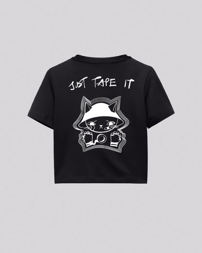 Just Tape It | Crop Tee | Charcoal
