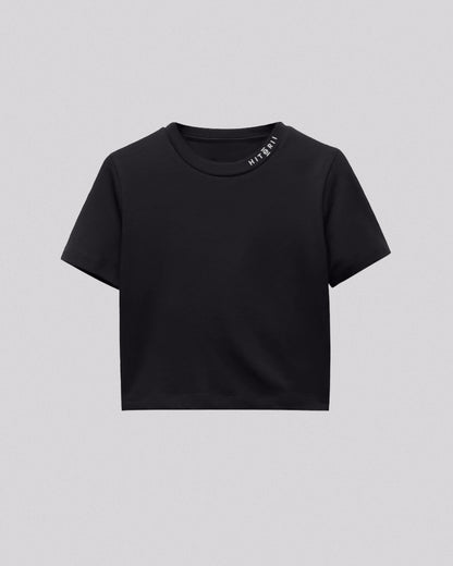 Just Tape It | Crop Tee | Charcoal