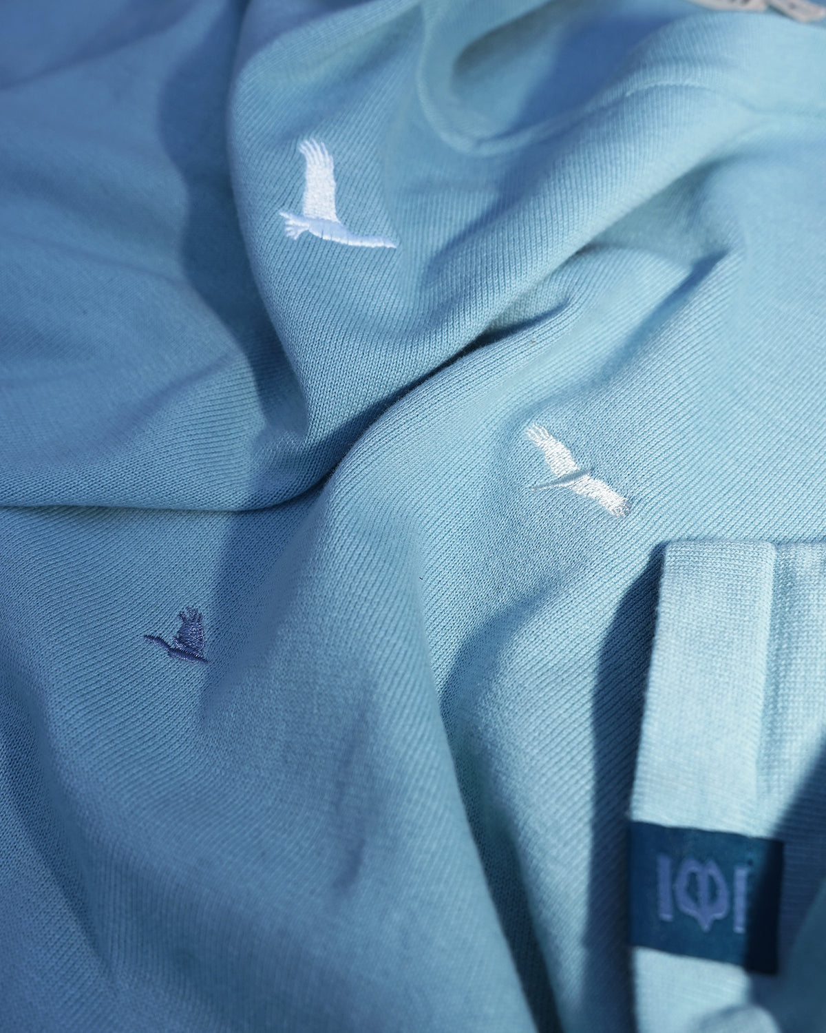 Miyajima Torii Gate | Knit Oversized Tee | Blue