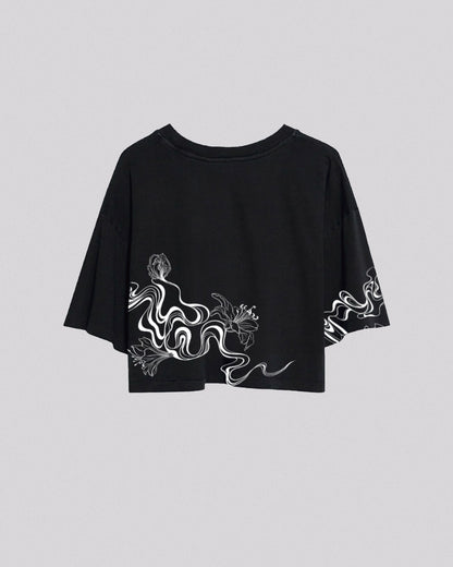 Oriane Collab | Crop Tee | Charcoal