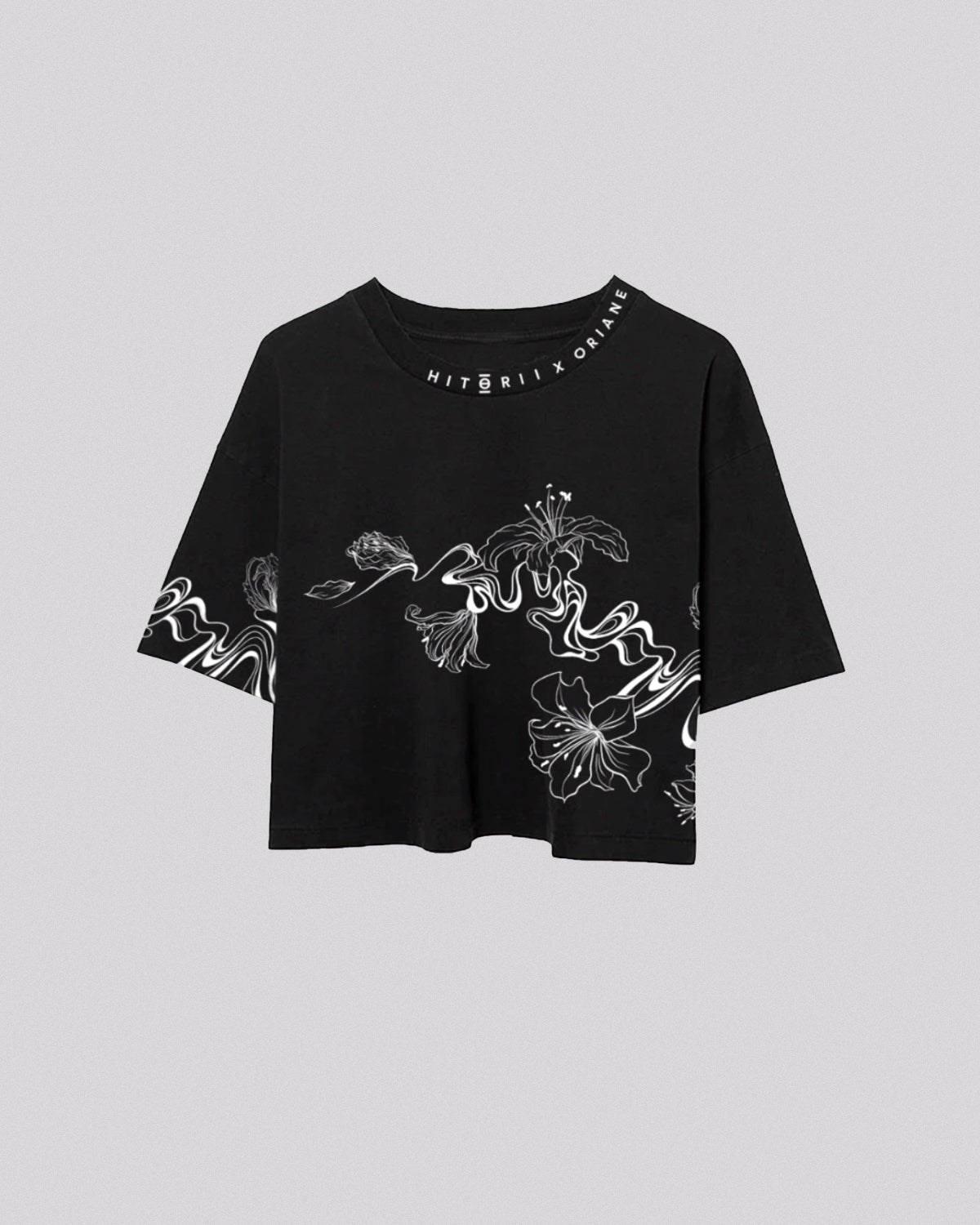 Oriane Collab | Crop Tee | Charcoal