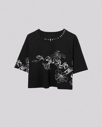 Oriane Collab | Crop Tee | Charcoal
