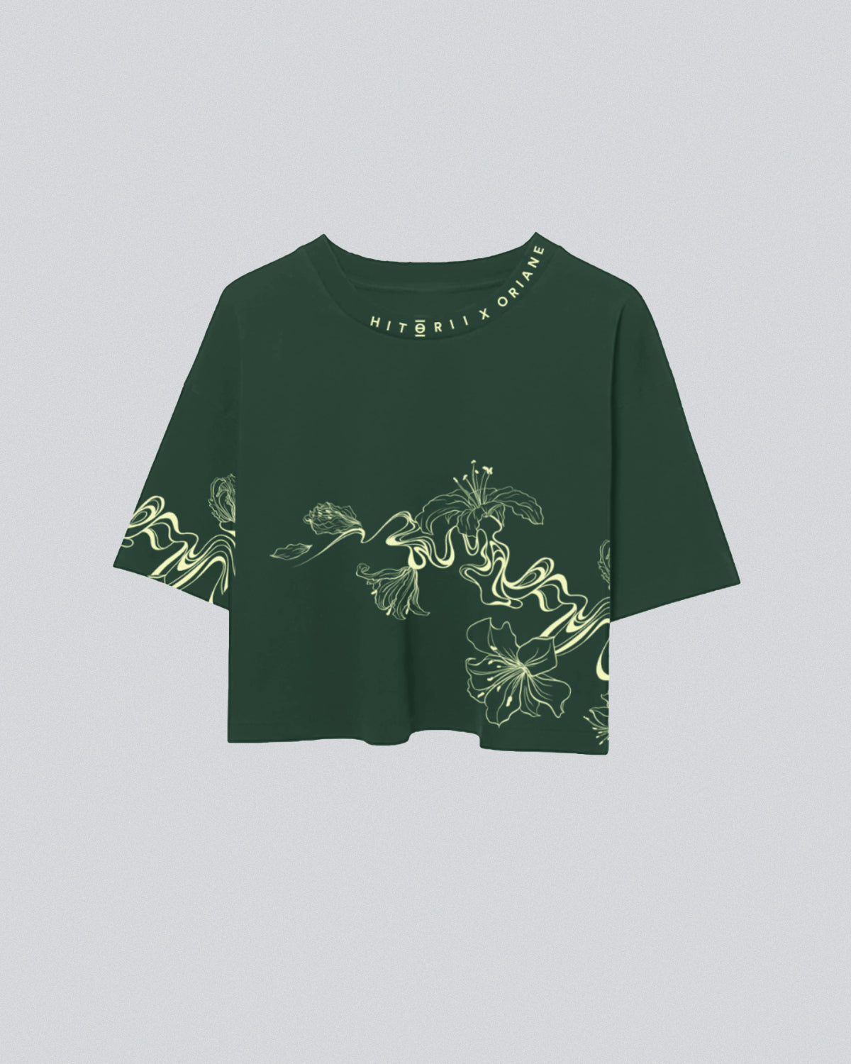 Oriane Collab | Crop Tee | Forest Green