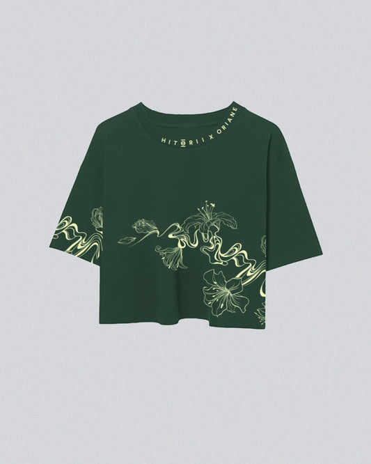Oriane Lily | Crop Tee | Forest Green