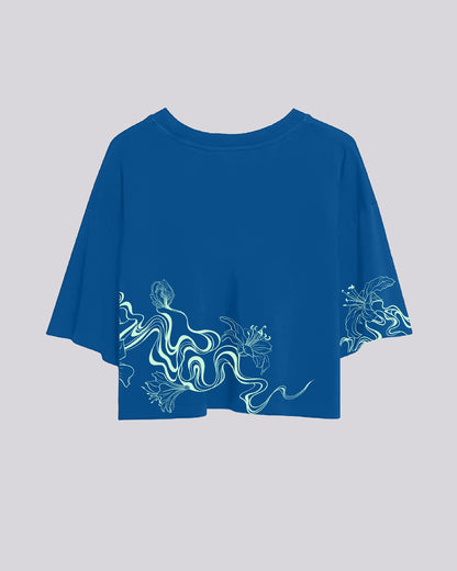 PRE-ORDER | Oriane Lily | Crop Tee | Cobalt Blue