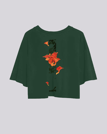 PRE-ORDER | Oriane Chanterelle | Crop Tee | Forest Green
