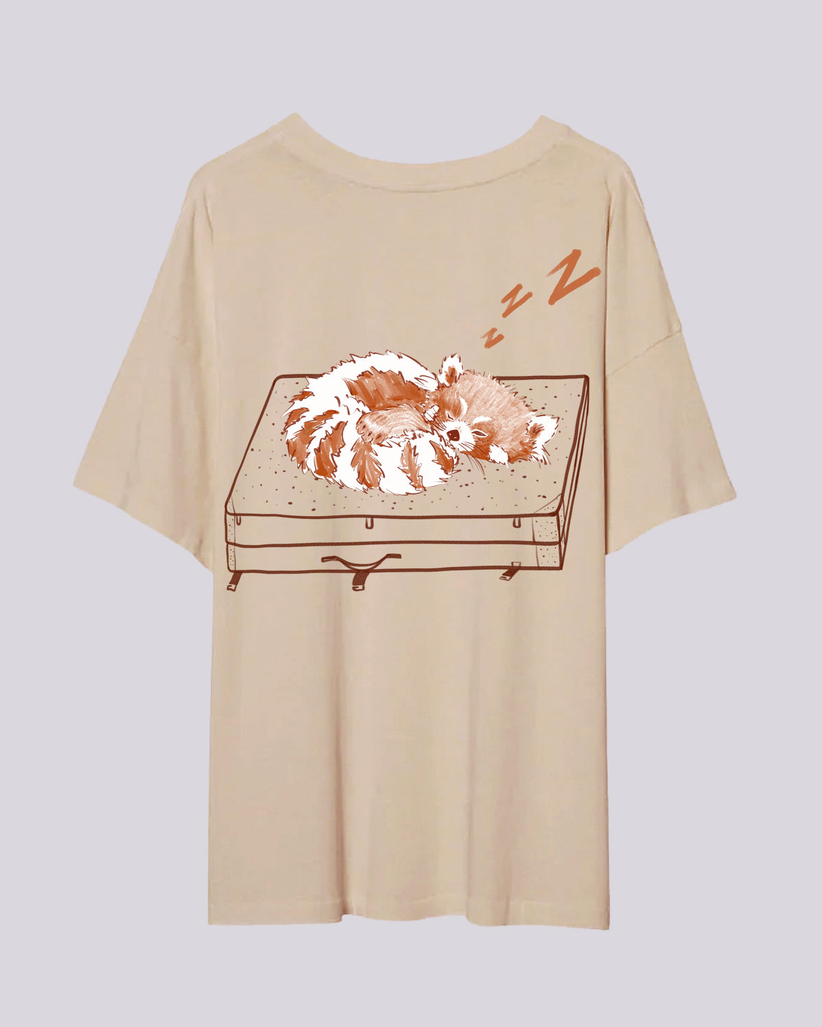 Red Panda | Oversized Tee | Sand