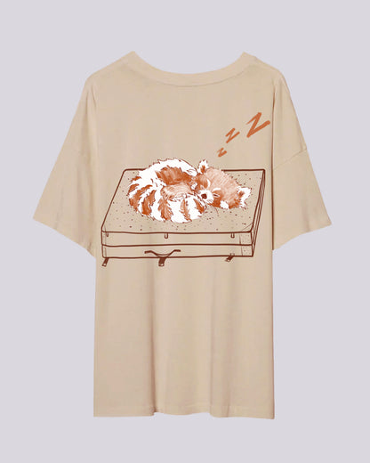 Red Panda | Oversized Tee | Sand