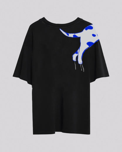 Shoulder Cat | Oversized Tee | Charcoal