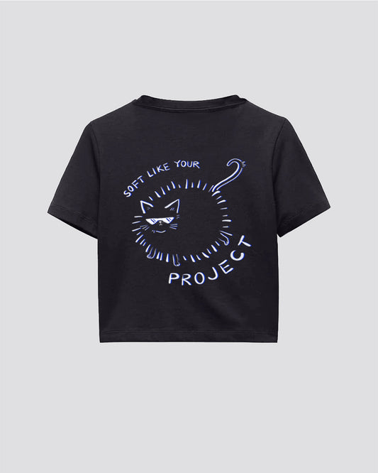 Soft Like Your Project | Crop Tee | Charcoal