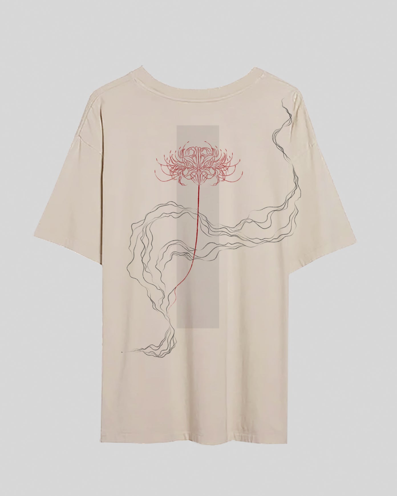 Red Spider Lily Tee /// Undyed Reclaimed Cotton /// Red 彼岸花 (Higanbana) - The Flower of Death