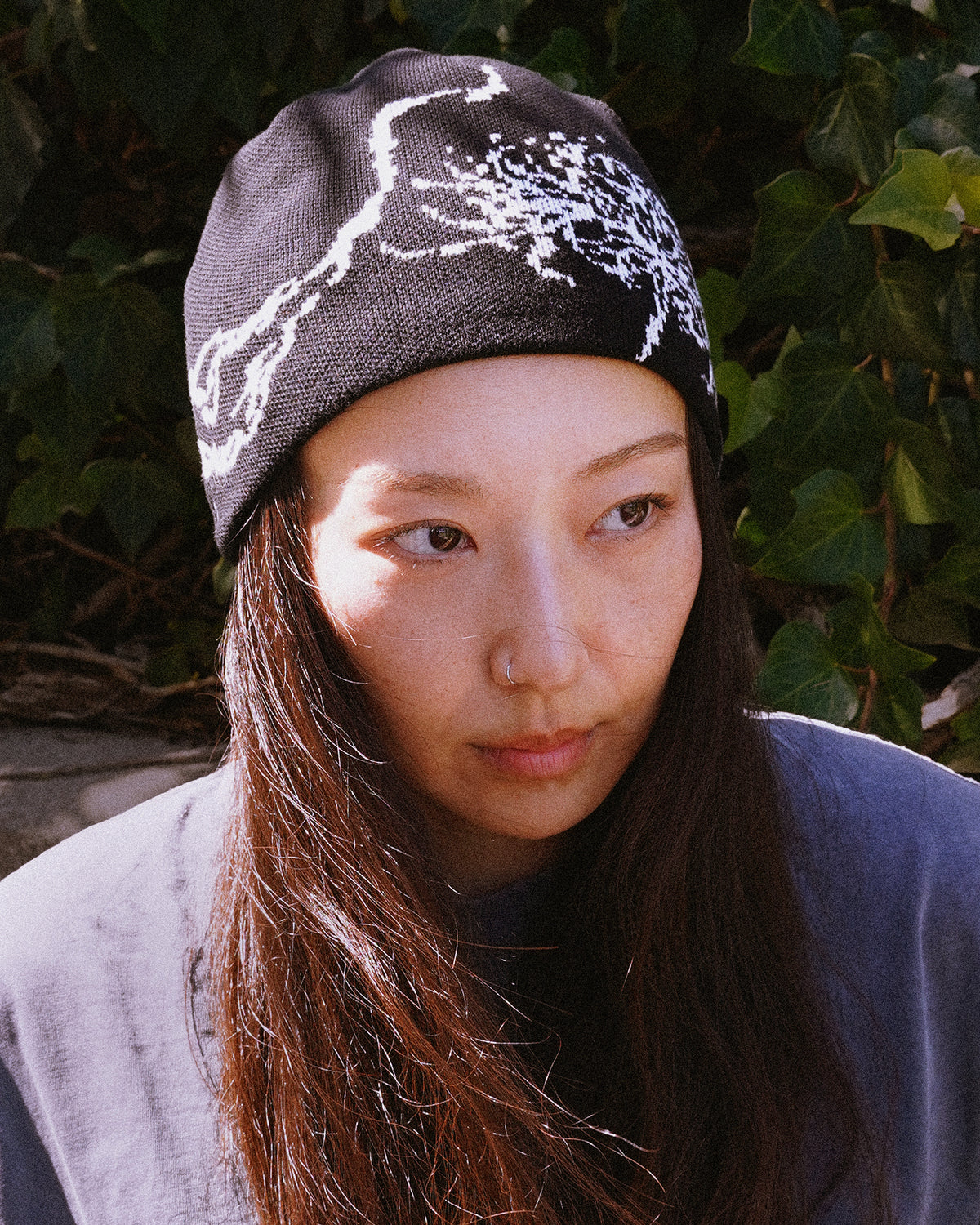 Cotton Beanie | Spider Lily | Black