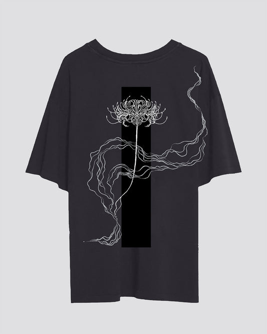 彼岸花 (Higanbana) | Oversized Tee | Charcoal