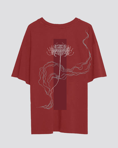 彼岸花 (Higanbana) | Oversized Tee | Maroon