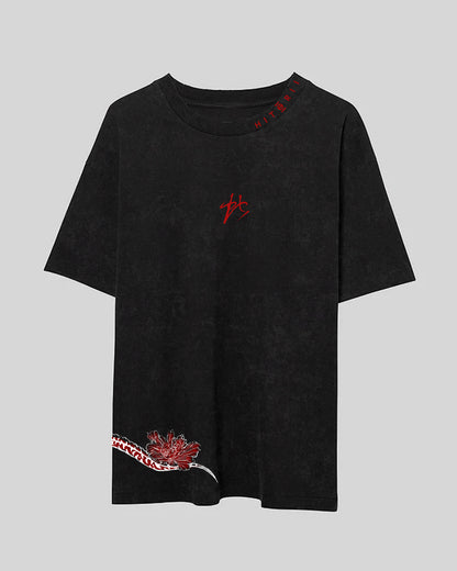 Year of the Snake | Oversized Tee | Charcoal (Stonewashed)