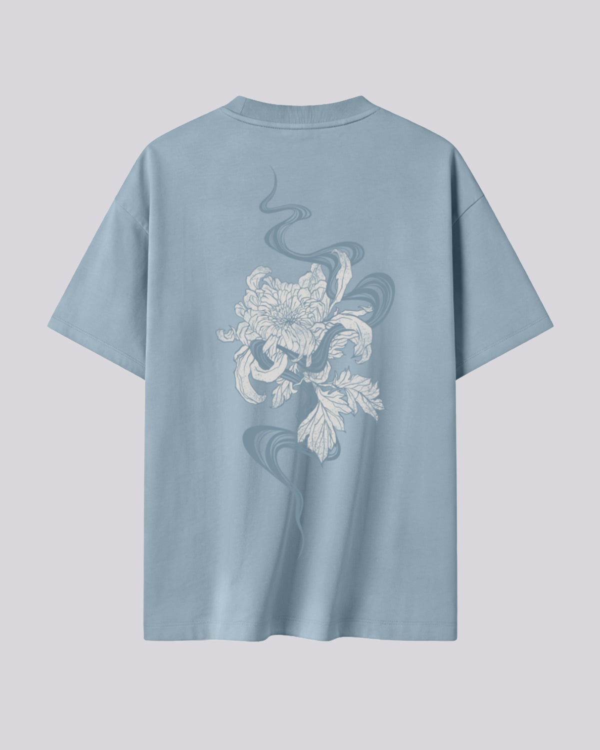 Kiku (Chrysanthemum) | Oversized Tee | Sky Blue