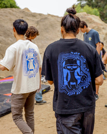 Hitorii Trash Tee 2.0 /// Black x Blue /// Boxy Cut /// Crashpad Mao