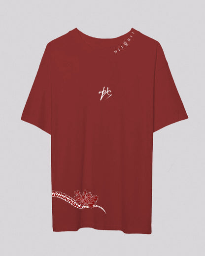 Year of the Snake | Oversized Tee | Maroon